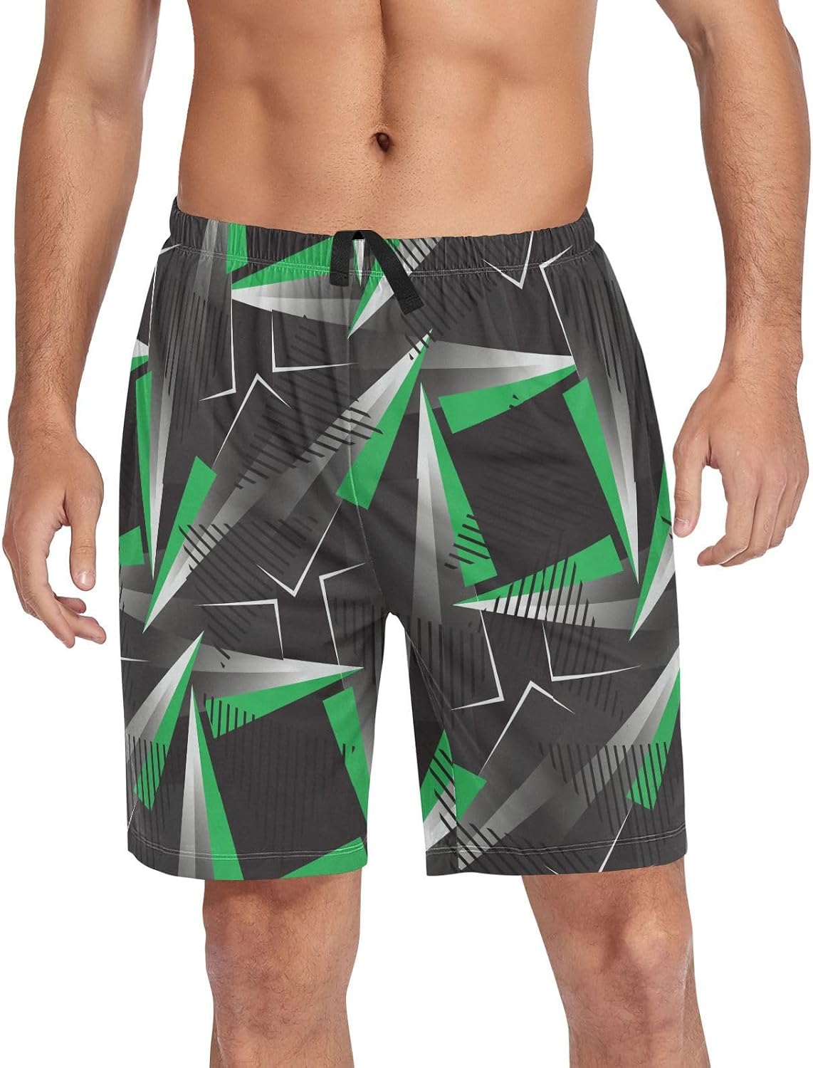 Wudan Pantalon Pyjama Homme Psychédélique - Taille Élastique, Poches, Mélange Polyester/Élasthanne