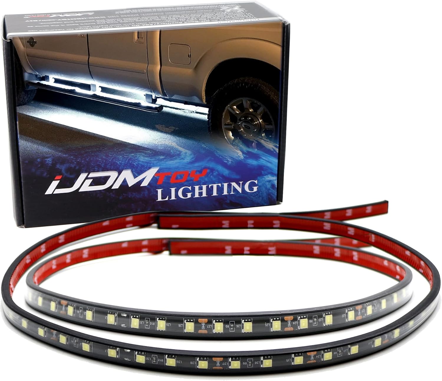 iJDMTOY 40-Inch 63-SMD Flexible LED Running Board/Side Step Lighting Kit Compatible with Ford GMC Chevy Dodge Toyota Nissan Honda Truck SUV, Xenon White
