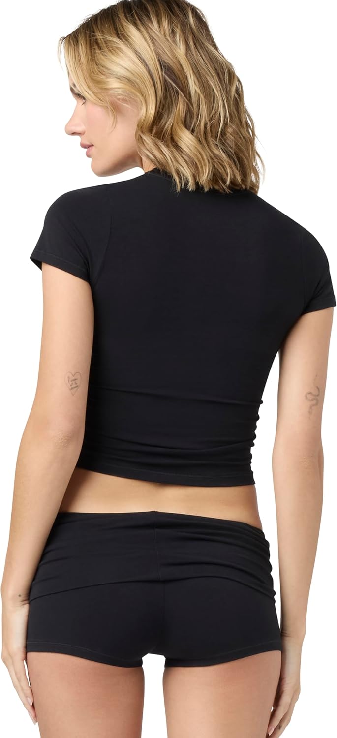 florence by mills Women's Softie Cotton Collection Ruched Tee - Image 3