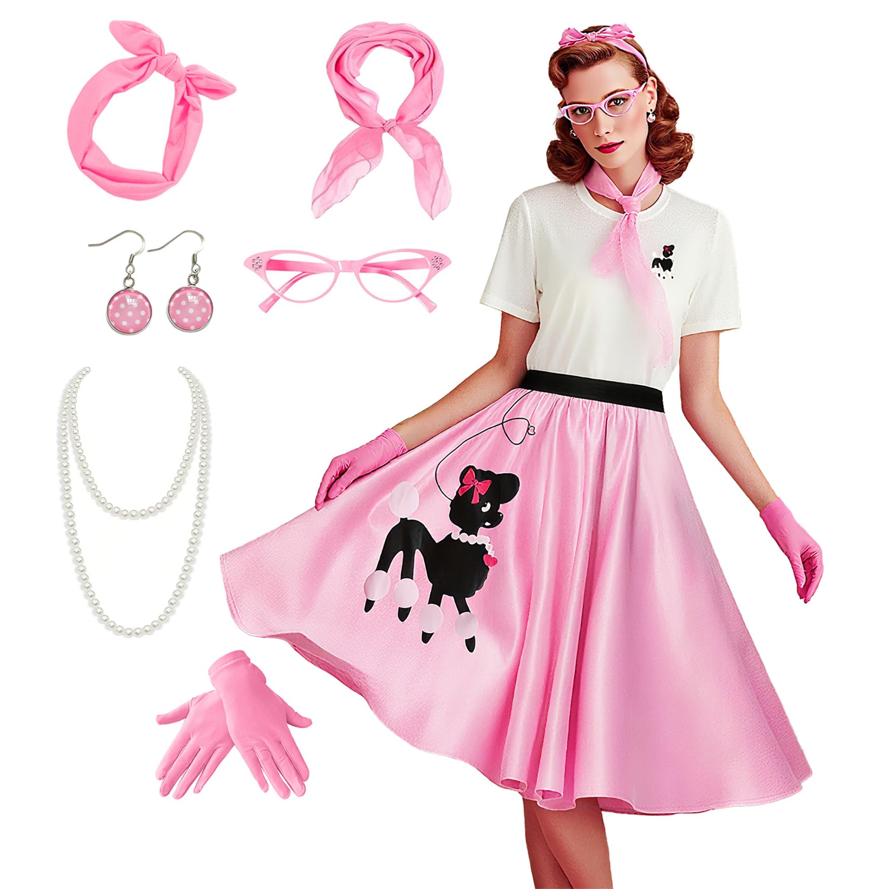 8-Piece Poodle Skirt Set