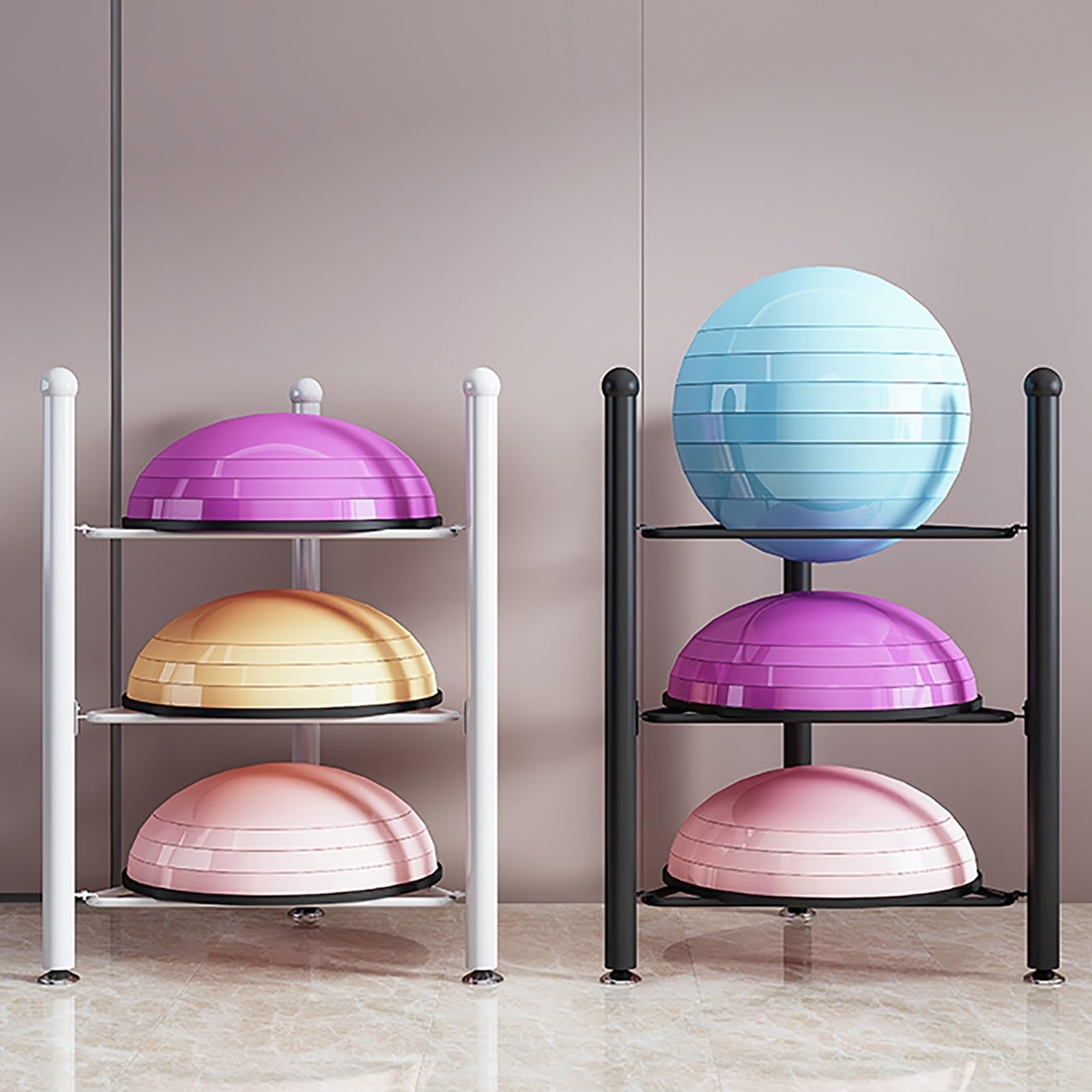 Mezzo Balance Ball Storage Rack3/5/6/7 Tier Home Gym Organizer per Esercizio Bosu Slam Bowling & Medicine BallsDurable Floor Stand Equipment