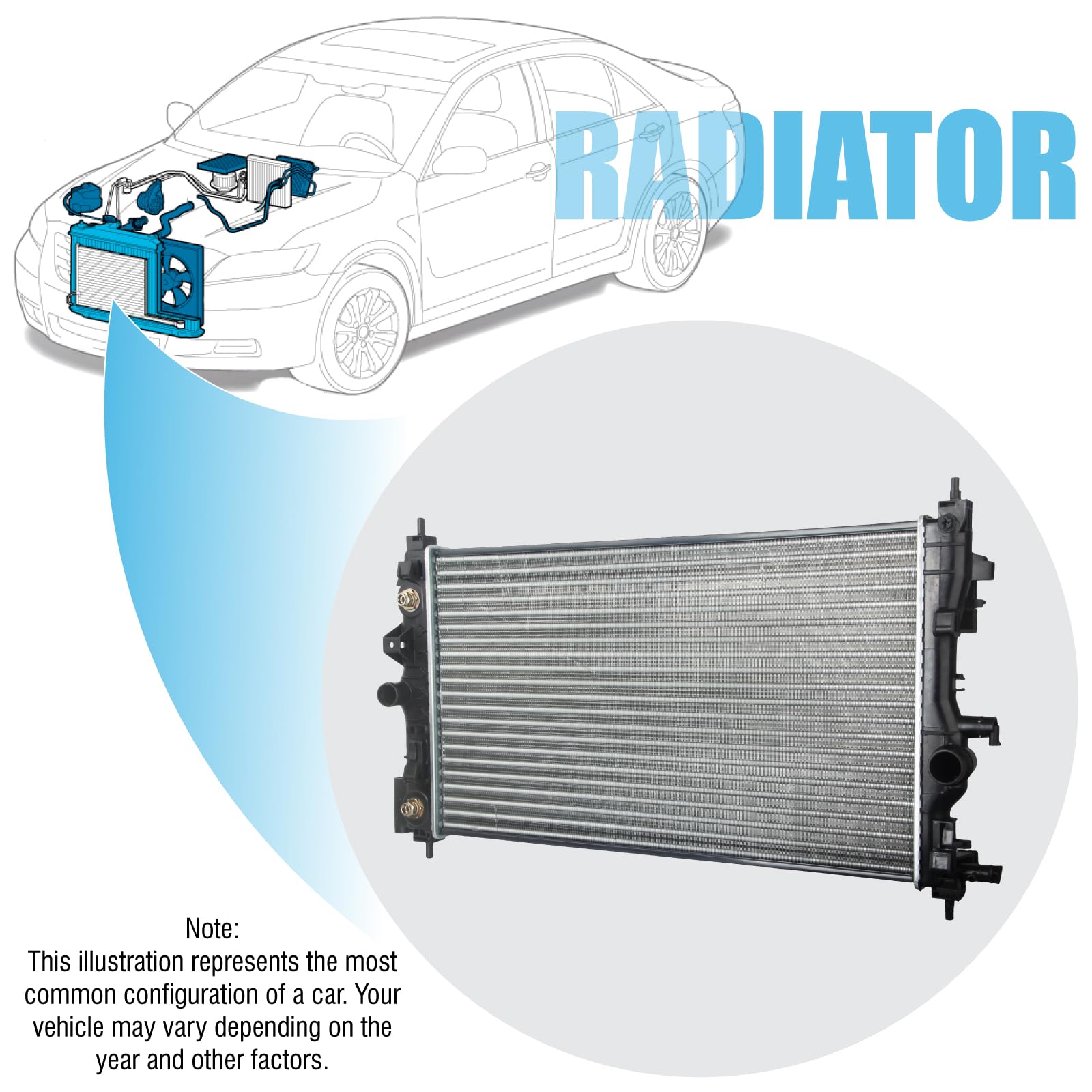 DOSKJOK Radiator Compatible with Cruze 2011 2012 2013 2014 2015 2016 ...