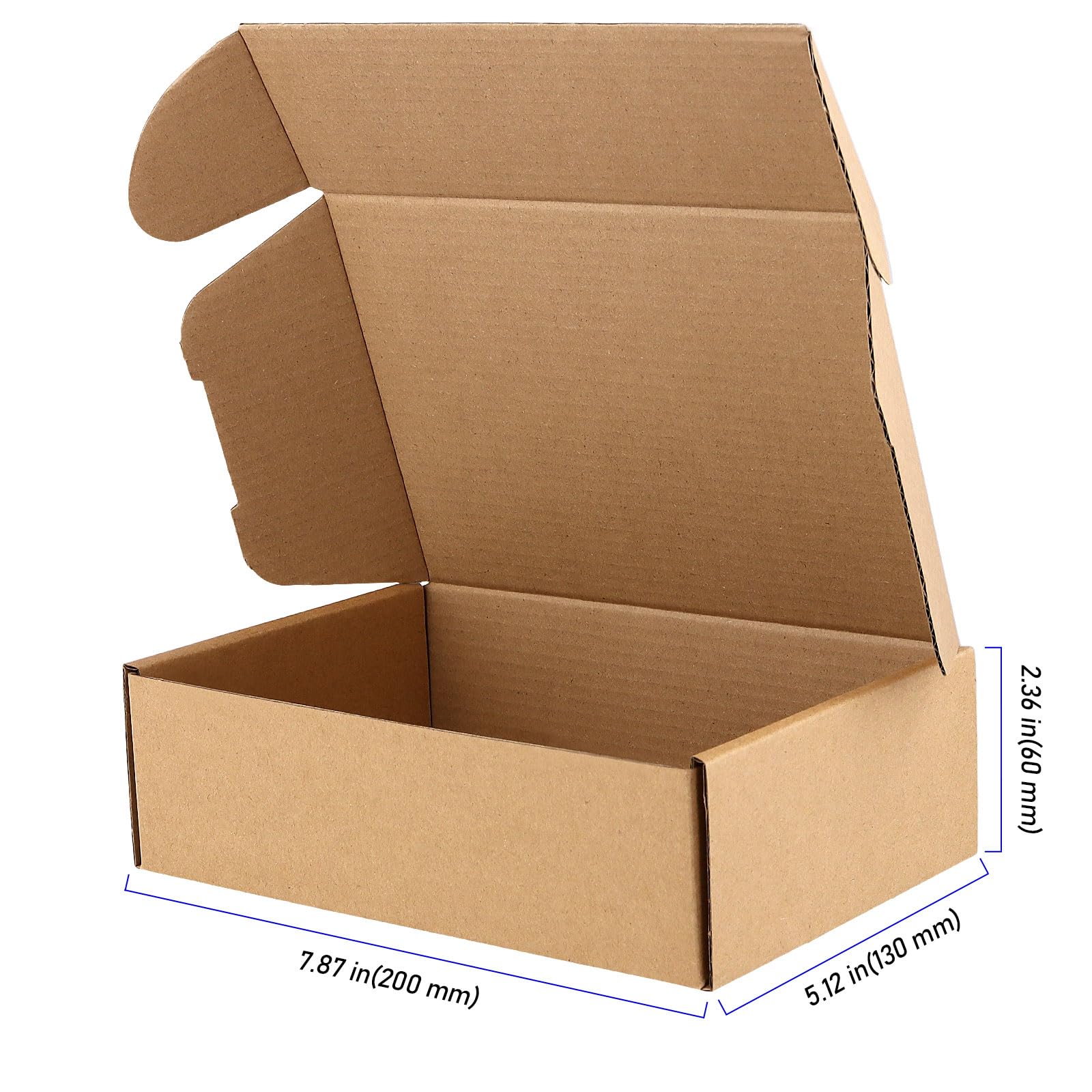 Versandkartons aus Wellpappe, 20 x 13 x 6 cm, Braun, 40 Stück