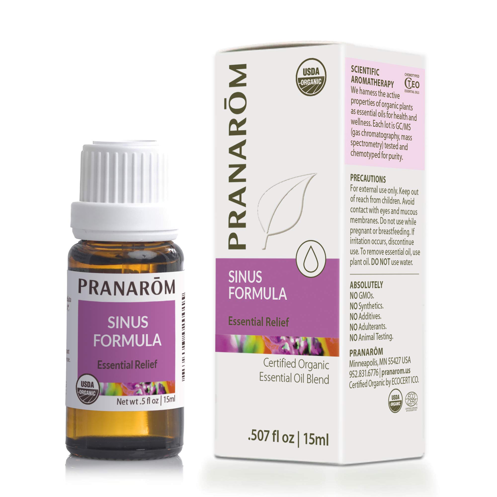 Pranarom - Sinus Formula Certified USDA and ECOCERT Organic Essential Oil 15ml