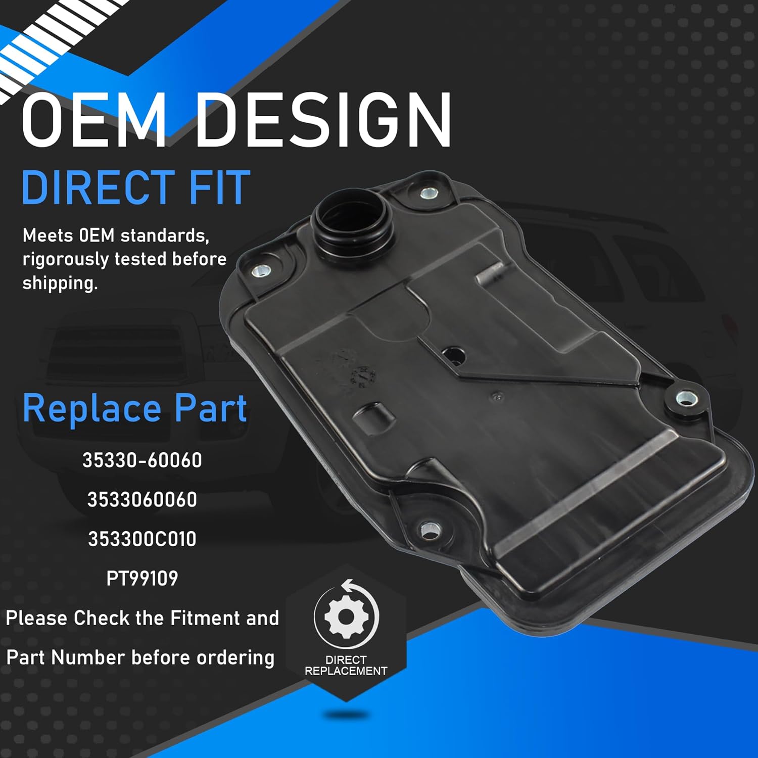 AB60E AB60F Automatic Transmission Filter Oil Pan Gasket Kit Compatible With 2006-2019 Toyota Tundra Sequoia Land Cruiser Lexus GS430 GX460 LX570 Replaces 3533060060 353300C010 PT99109