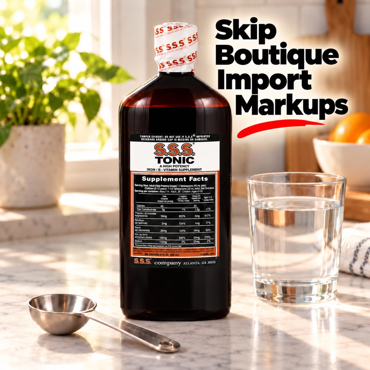 S.S.S. Tonic Liquid Iron & Vitamin B Supplement with B1, B2 & B3, 20 Fl Oz — Amazon image 11