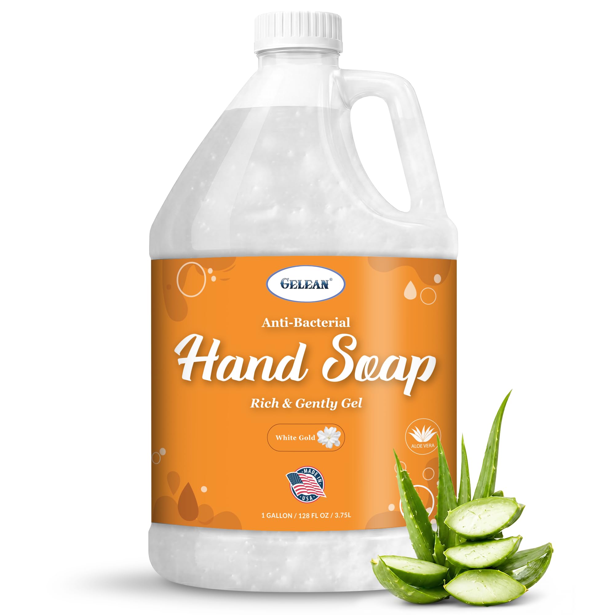 Liquid Gel Hand Soap with Aloe Vera, pH Balanced, 128 Fl Oz Refill Jug