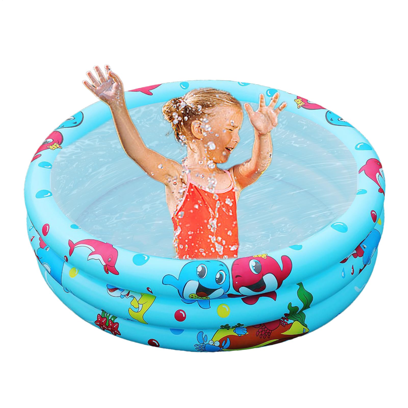 Piscine gonflable 3 anneaux portable pour éviter la chaleur au jardin