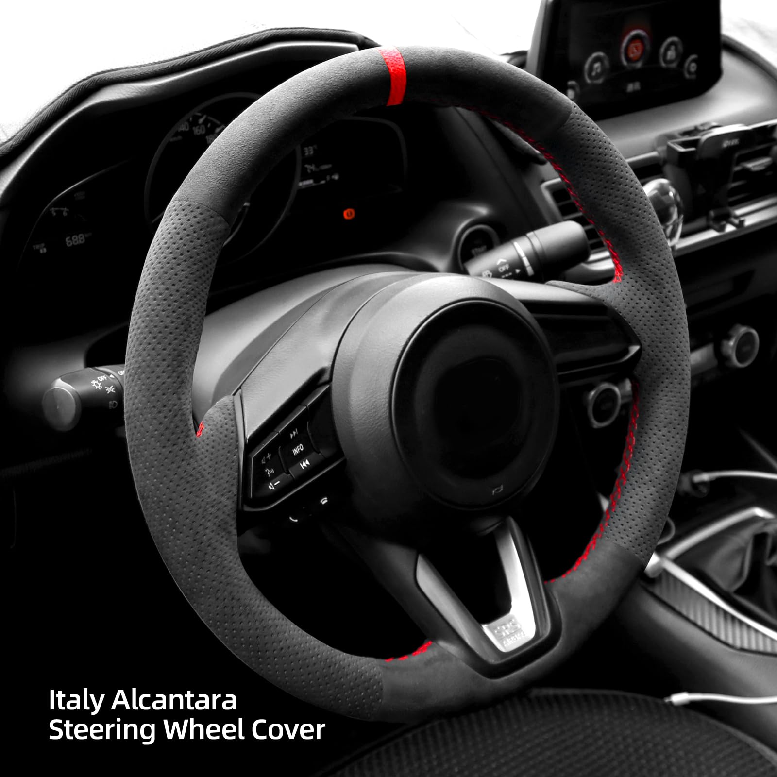 Amazon | Alfanxi ハンドステッチ 縫製 イタリア アルカンターラ カー