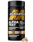 MuscleTech Testosterone Booster for Men, AlphaTest - T-Boost Mens Supplement with Tribulus Terrestris & Boron - Daily Male Gym Workout Supplements for Muscle Growth, Stamina & Energy - 120 Pills