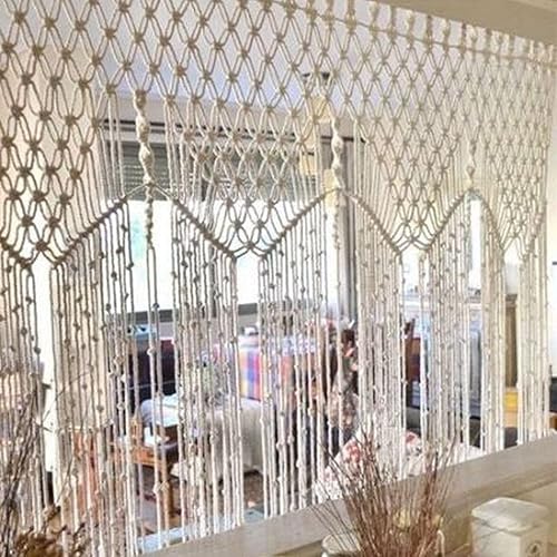 Miniatura 7 de joycraft Cordón de macramé, cuerda de algodón blanco hueso, 0.315 in x 21 yardas, cuerda de algodón trenzado de 3 hebras para colgar plantas,