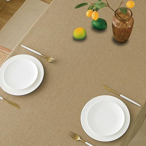 Miniatura 2 de NLMUVW Mantel rectangular de lino tostado, mantel de granja, texturizado, resistente al agua, decorativo para cafetería, comedor y cocina, 54 x 78