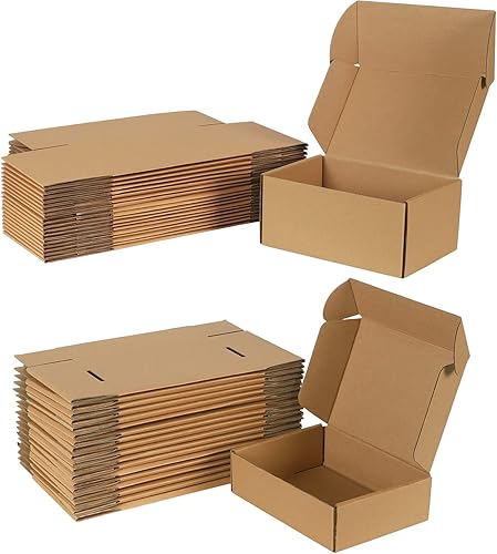 Trwcrt Paquete de 40 cajas de envío de 9 x 6 x 4 y 7 x 5 x 2, caja de cartón corrugado para embalar pequeñas empresas, color marrón