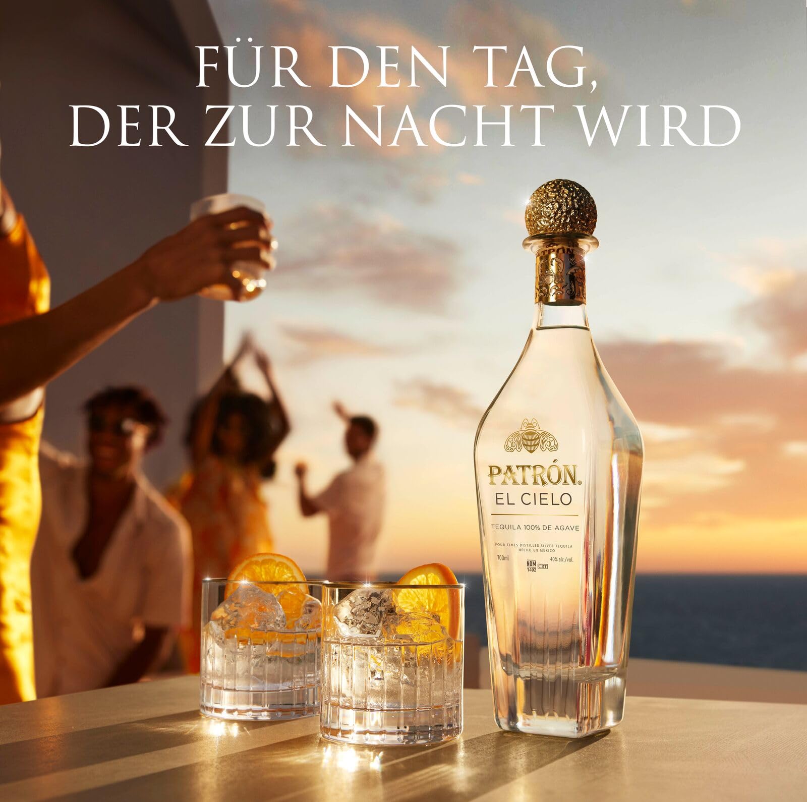 PATRON EL CIELO Premium Silver Tequila, 40% Vol., 70cL / 700mL, Alkohol aus 100% Weber Blue Agave, wird in kleinen Chargen in Mexiko handgefertigt