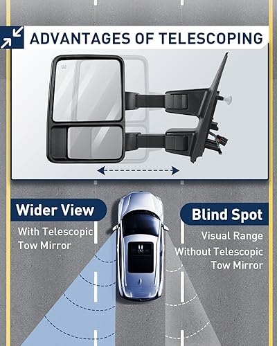 Miniatura 6 de ECCPP Espejos retrovisores para Ford F-150 2004-2014 con calefacción eléctrica y luces de charco ADP06518701S