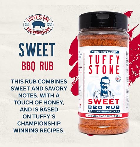 Miniatura 4 de Tuffy Stone Sweet BBQ Rub  6 veces Gran Campeón Mundial de Barbacoa  Condimento para barbacoa con infusión de miel  Perfecto para cerdo, pollo y