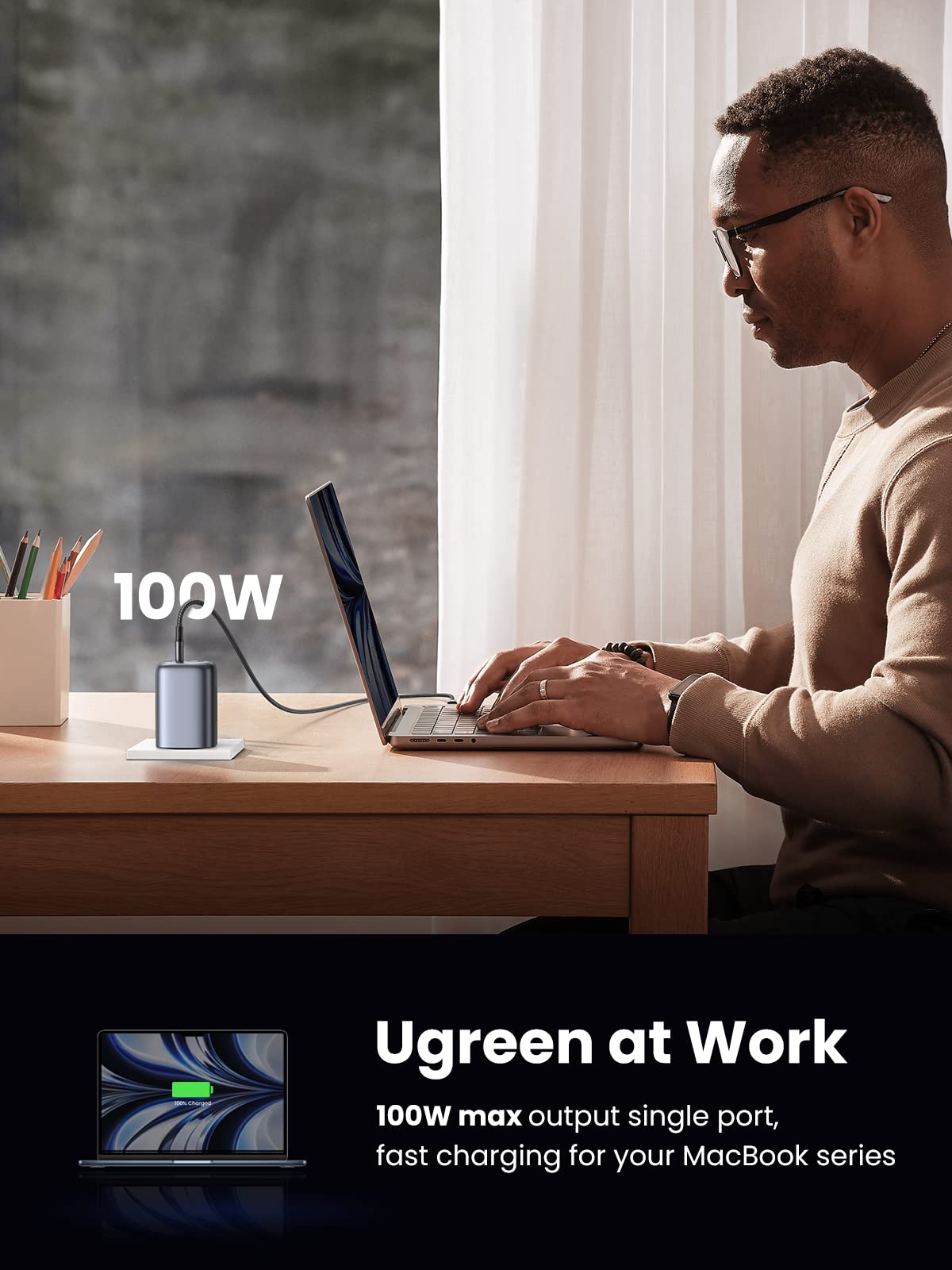 UGREEN USB C Charger 100W Fast Charger Plug Nexode 4-Port GaN Laptop Charger Compatible with MacBook Pro M3/Air, ThinkPad - Image 2