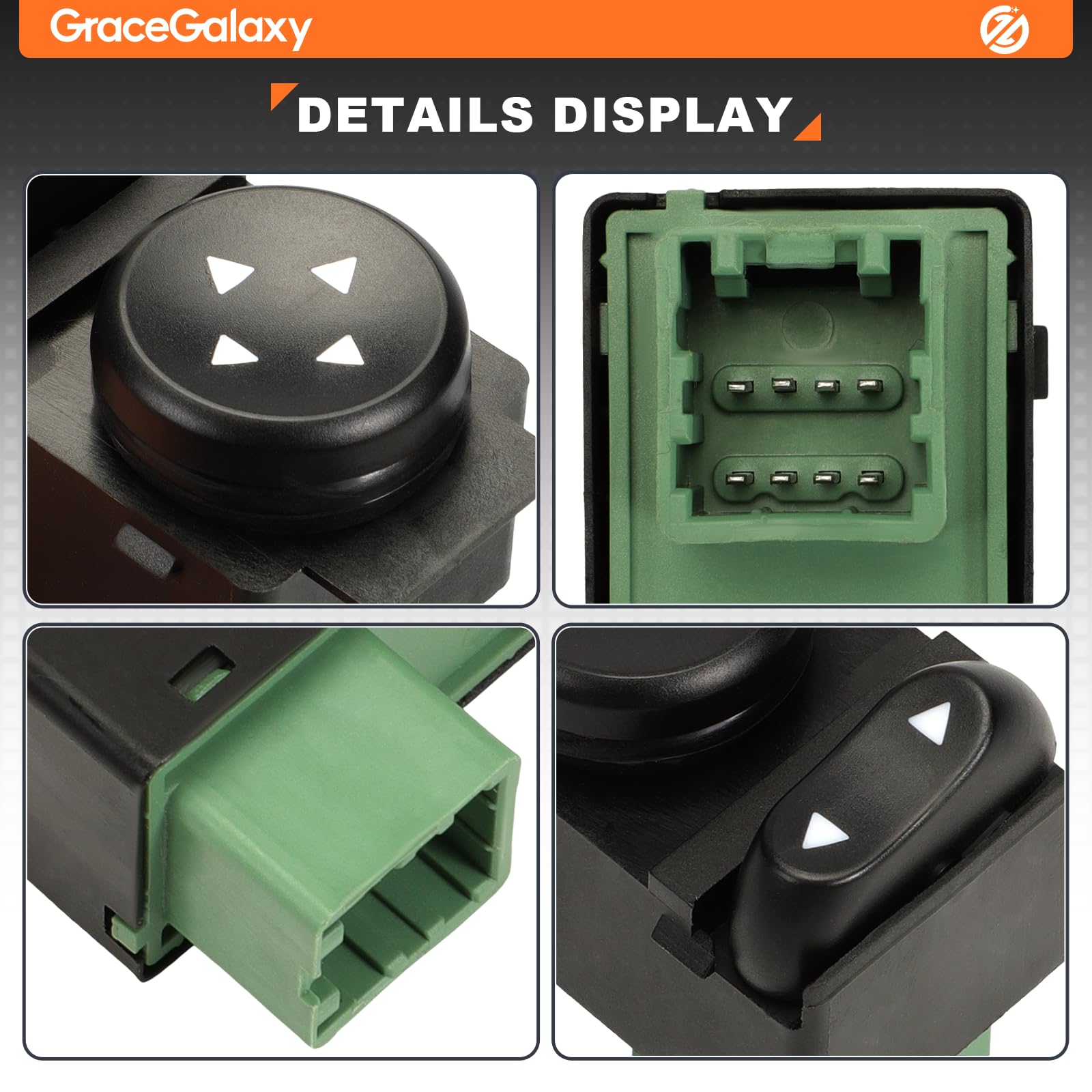 GraceGalaxy Interruttore di Controllo Specchietto Laterale per Panda 2004-2011, Siena 1999-2007, Marea, Brava, Idea, Doblo, Daily MK3 735298499, 735316891, 735357106