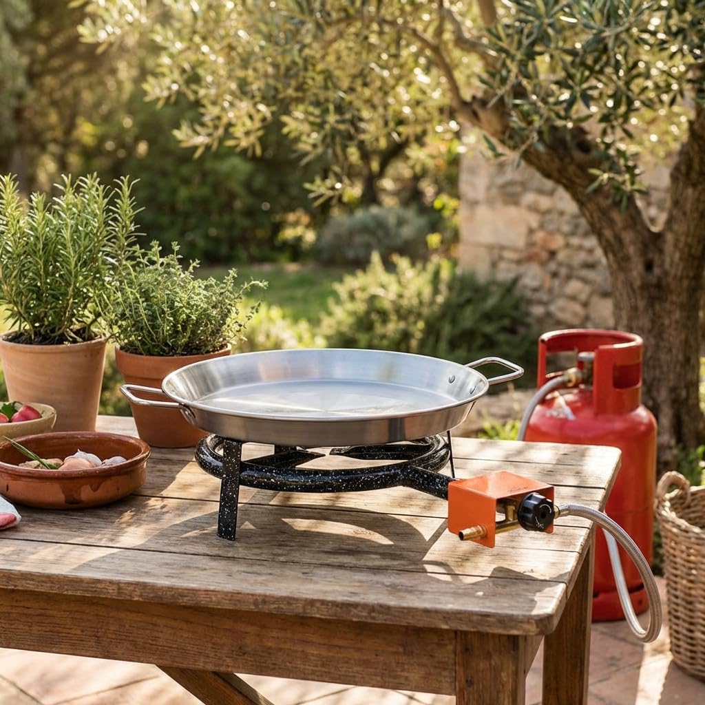 Suinga Fornello Paellero Gas Butano 30 cm, 1 bruciatore per paelle 36-46 cm