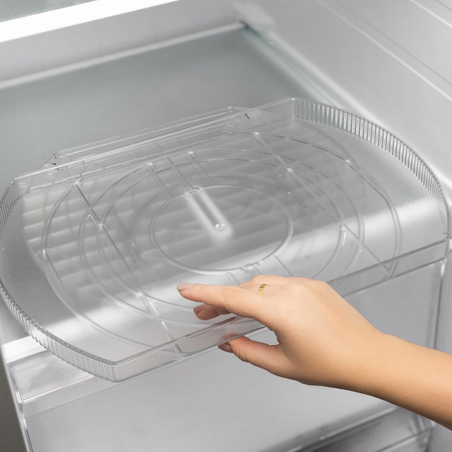 Medium Square Rotating Lazy Susan Organizer for Fridge (15×11) Medium Square Rotating Lazy Susan Organizer for Fridge (15×11)