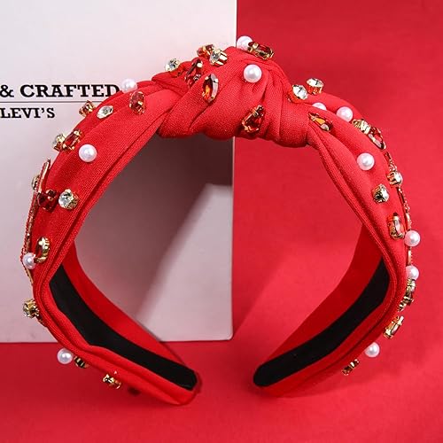 Miniatura 8 de Diadema de fútbol para mujer  Diadema con nudo superior de cristal con diamantes de imitación  Accesorios para el cabello de mamá de fútbol (negro)