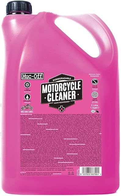 Muc-Off Nano-Tech Motorcycle Cleaner, 5 Litre - Fast-Action Biodegradable Motorbike Cleaning Spray - Safe On All Surfaces And All Types Of Motorcycle