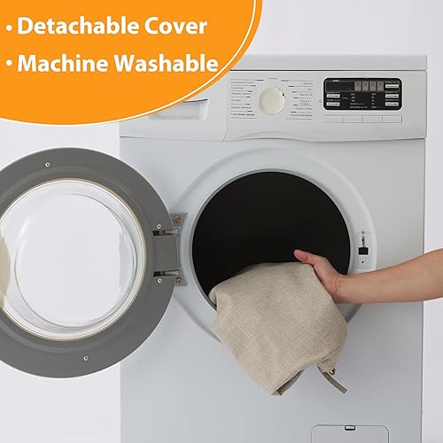 Miniatura 8 de Cojines para sillas de comedor, cojines de asiento de 2 pulgadas de grosor para sillas de cocina, cojines en forma de D con funda lavable, lazos y