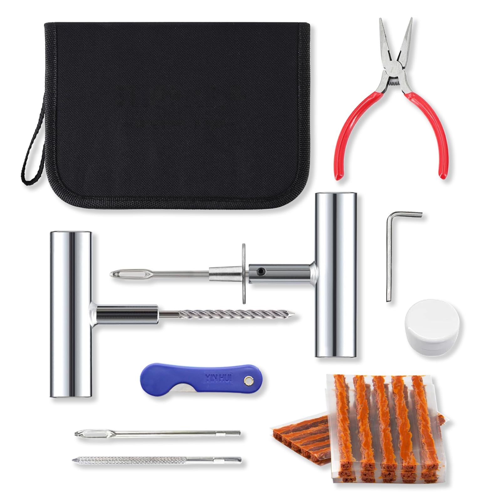 SUPERFA Car Tyre Plug Repair Kit, Heavy Duty Car Tyre Puncture Repair Kit with 20Pcs Repair Plugs