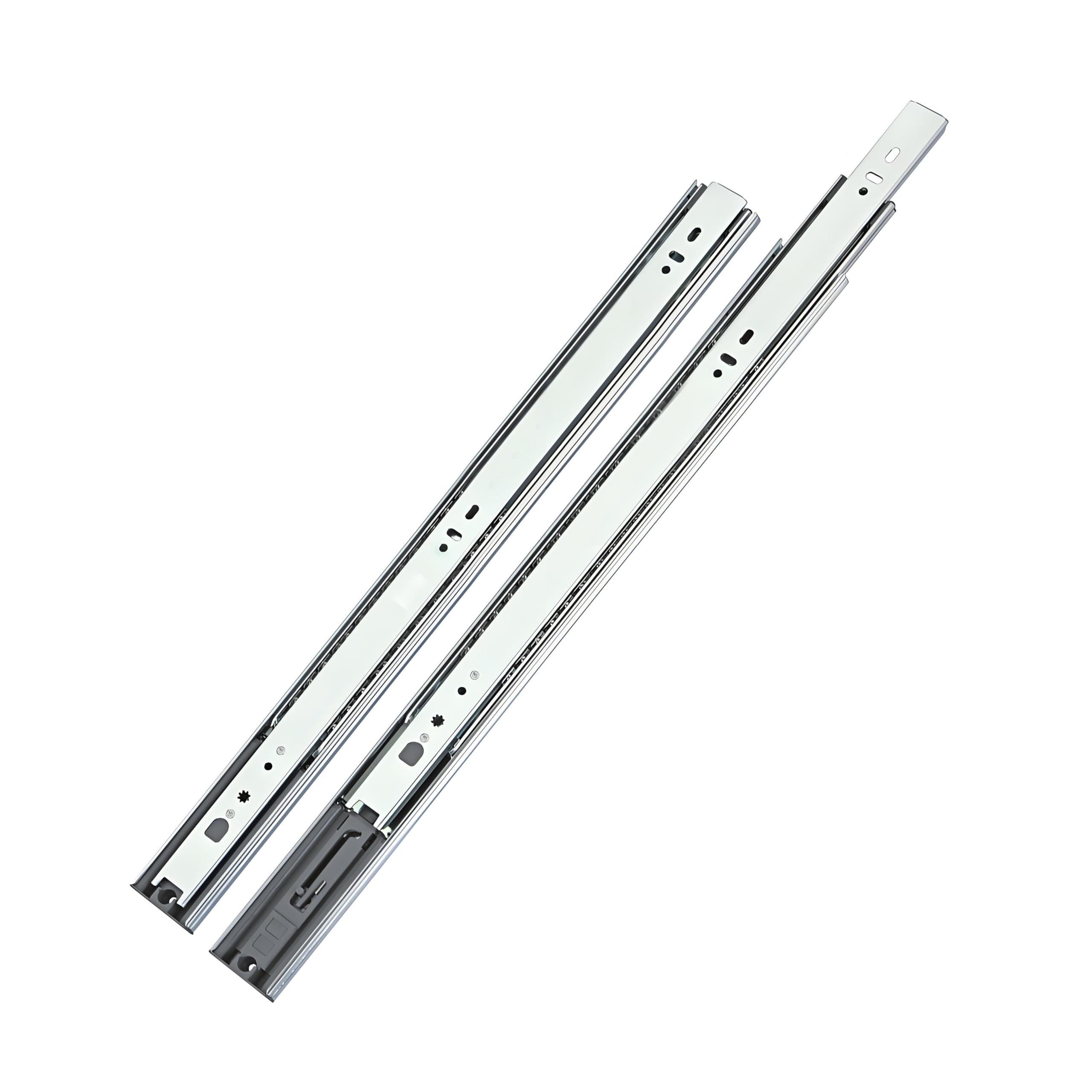 LOOTICH Full Extension Push to Open Rebound Drawer Slides 550 mm Side Mounted Handleless Ball Bearing Press Open Rails Drawer Runners Load Capacity 35 kg (1 Set)