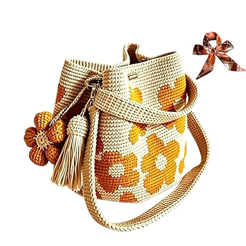 Handmade Crochet Flower Tote, Crochet Tote Bag for Women, Boho