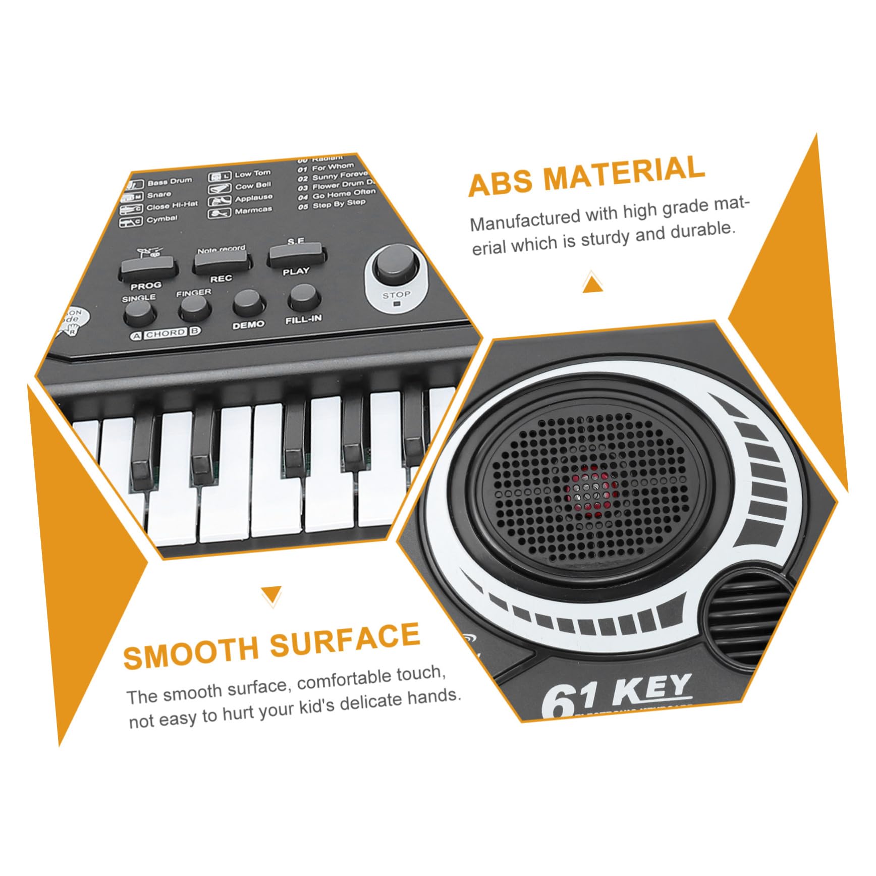 Pianola Giocattolo Elettronica 61 Tasti Abs Nera per Ragazzo Ragazza | Multifunzione per Apprendimento Musicale, Riconoscimento Vocale e Ascolto