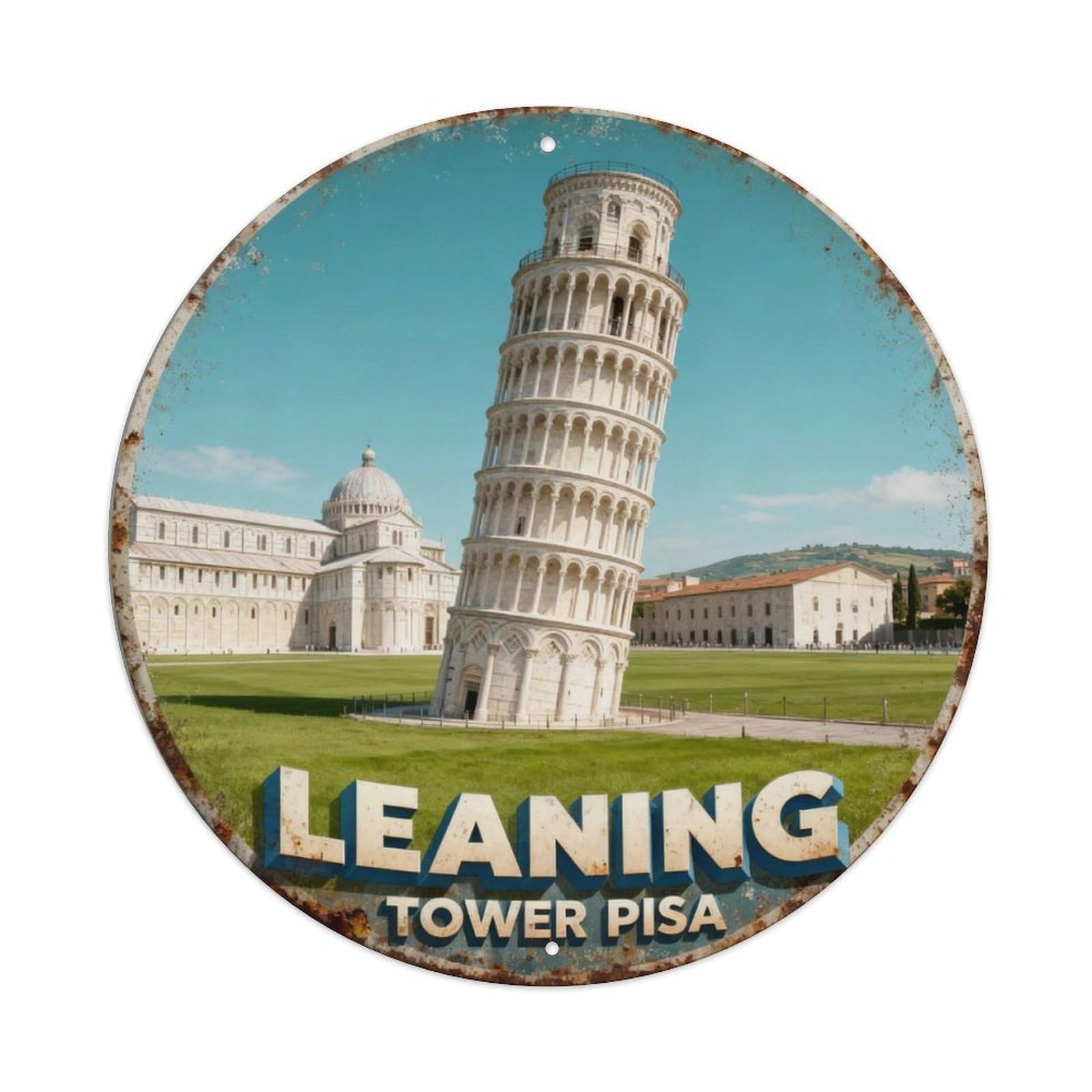 Leaning Tower of Pisa Tuscany Italy Travel Metal Tin Sign Plaque