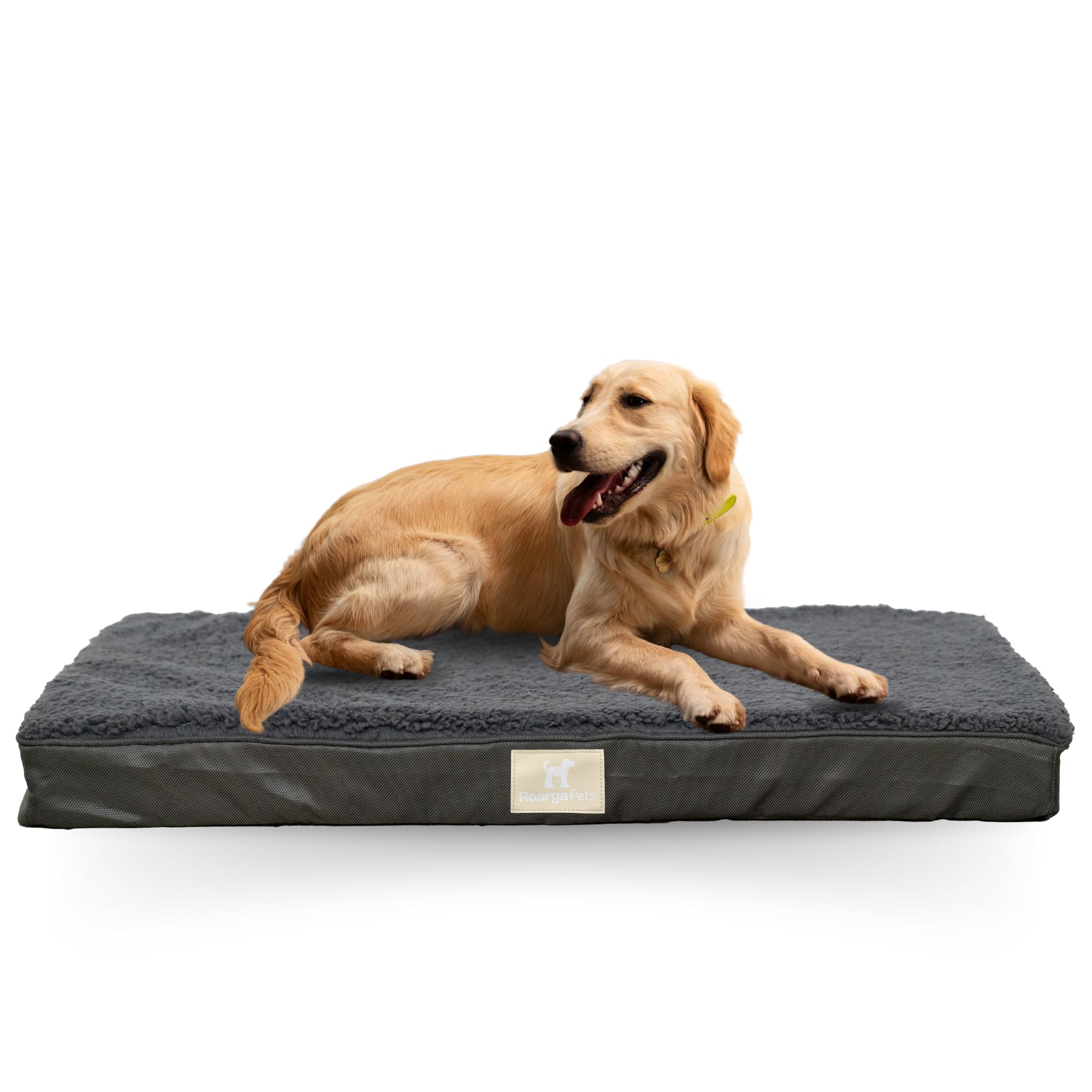 Roarga Pets Cama Perro Viscoelástica Reversible (invierno/verano) Impermeable. Cama Ortopédica Con funda Extraíble y Lavable. Espuma De Caja De Huevos Con Base Antideslizante Talla XL 112x82x8 CM Gris