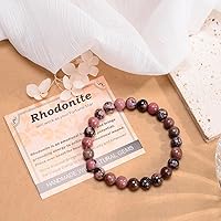 Vista 391 de MASSIVE BEADS Pulsera elástica de yoga hecha a mano con piedra natural, cristal curativo, energía, regalos para adultos unisex de 0.157 in, 0.236