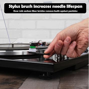 Vinyl Record Cleaning Kit,Complete 8-in-1,100ml Vinyl Record CleanerVelvet Record BrushStraight Handle BrushRound Head BrushSilicone Record TraySuede WipeEar Wash Ball & Storage Bag