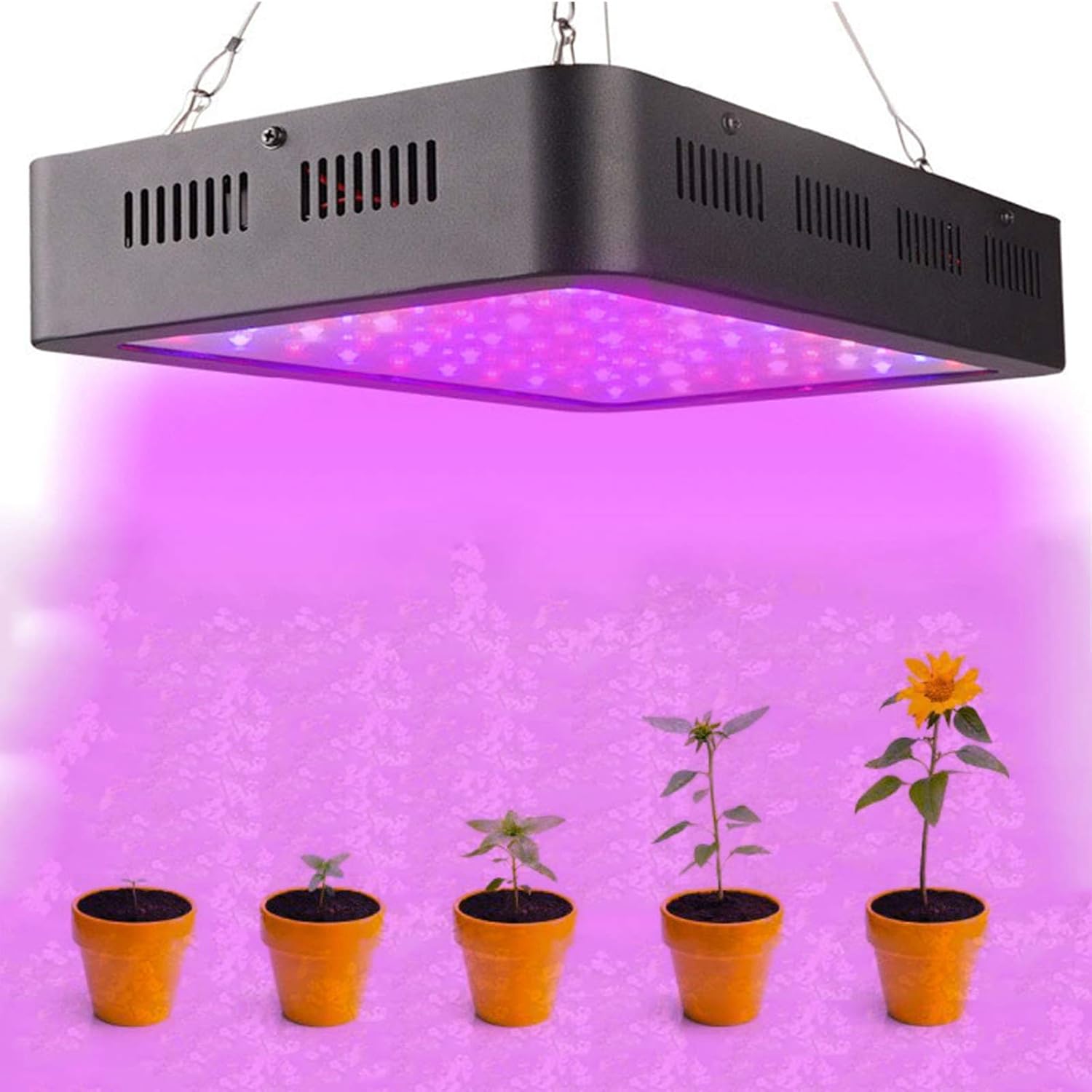 600W LED Grow Light Full Spectrum Plant Growing Lights,Double Switch, Adjustable Rope for Indoor Plant Veg, Flower, Seedling, Greenhouse Hydroponic Blue Red White UV IR Lighting (60Pcs LED)