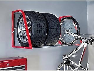 XingLi Multi-Tire Wall Mount Rack Garage Storage, Rolling Tire Storage Rack with 4 Wheels, Tire Display Rack Garage, Heavy Duty Garage Rack for Indoor/Outdoor/Workshop/Carport, Easy to Move