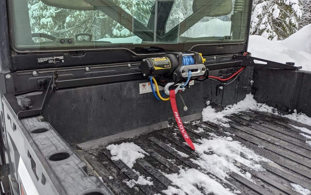 Cruiser Bed Winch Mount, Game Loader, Deer Hoist for Polaris Ranger XP 900 / Ranger XP 1000 - Accommodate Most 2500 lbs ATV winches - Include 2 Twist Lock Anchors - Quick Installation