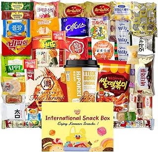 Korean and Japanese Snack Box Variety Pack – 50 Count Individually Wrapped International Snacks, Candy, Chips, Cookies, and Treats Sampler for Kids, Students, Adults, Gift or Care Package