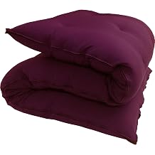 Burgundy Full Size Traditional Japanese Floor Futon Mattresses, Foldable Cushion Mats, Yoga, Meditaion 54" Wide X 80" Long