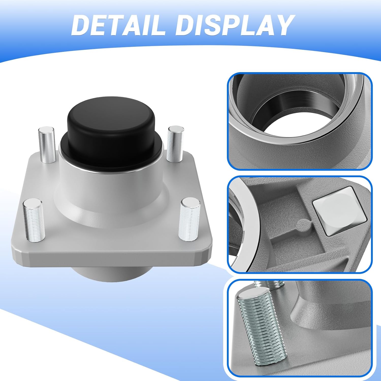 EZGO TXT Front Wheel Hub, EZGO Wheel Hubs Kit with Bearing/Oil Seal/Dust Cover, Fit for 2001.5-2013 EZGO TXT Golf Cart, Replace OEM#70895G01