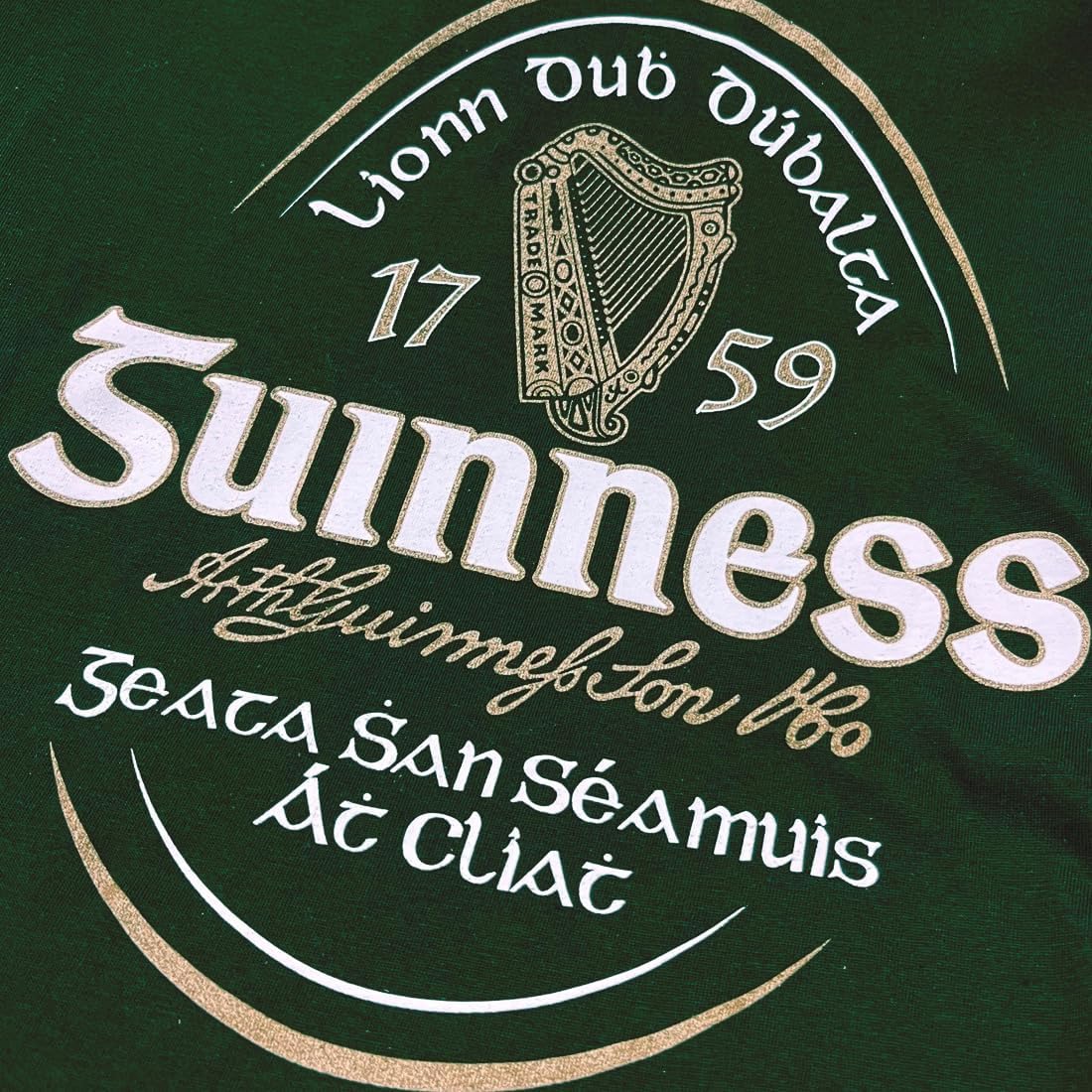 Official Guinness T-Shirt with Irish Label, Bottle Green Colour - Image 3