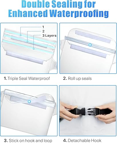 Miniatura 3 de F-color Riñonera impermeable  Bolsa impermeable para teléfono con correa para la cintura  Cruise Essentials Must Haves Bolsa impermeable Bolsa seca