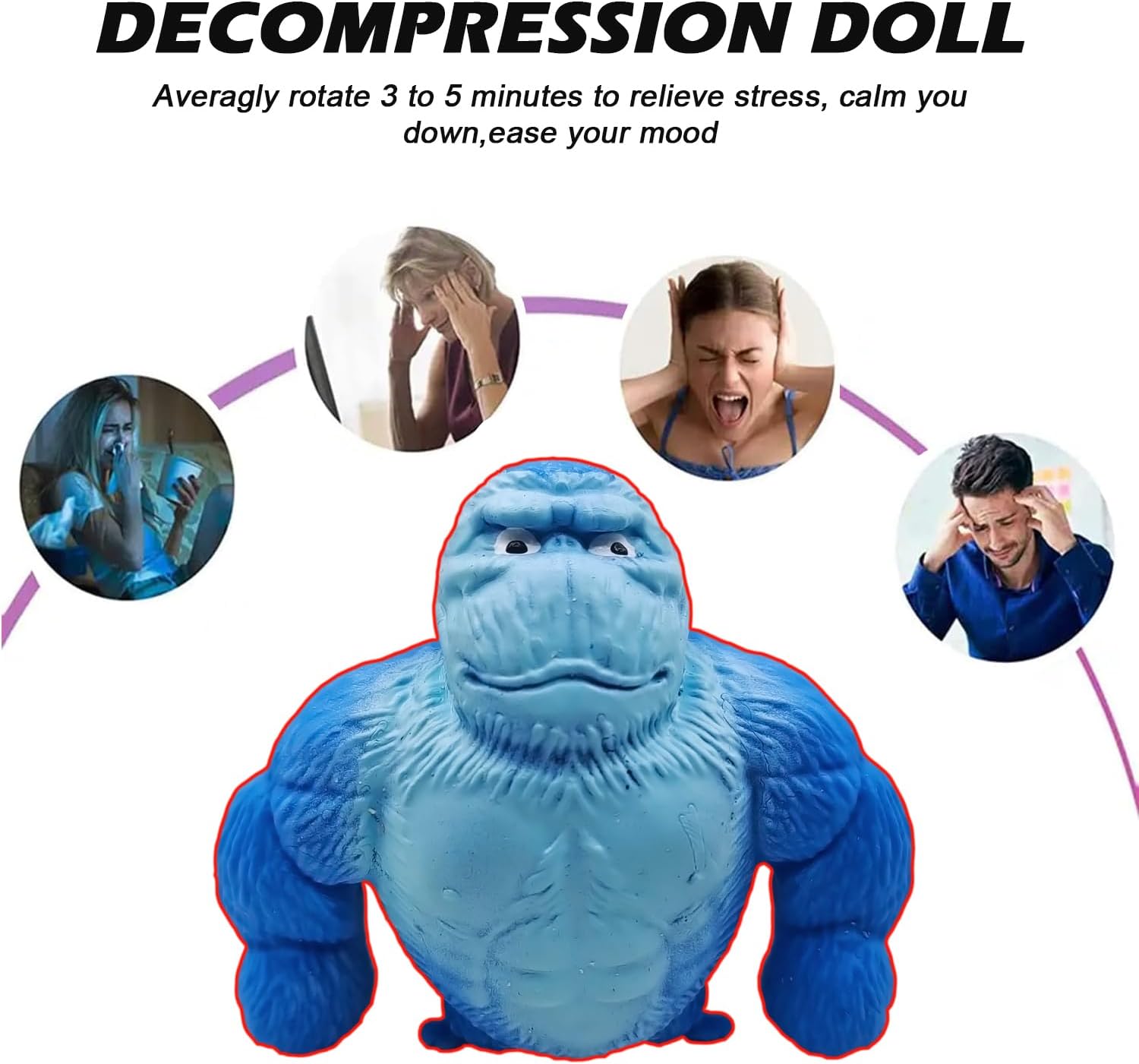 Original Trending Stretchy Blue Monkey Toy,Stretch Gorilla Toy for Kids and Adults,Trending Monkey Toy,Stress Relief Toy as Gift for Easter,Christmas,Birthday