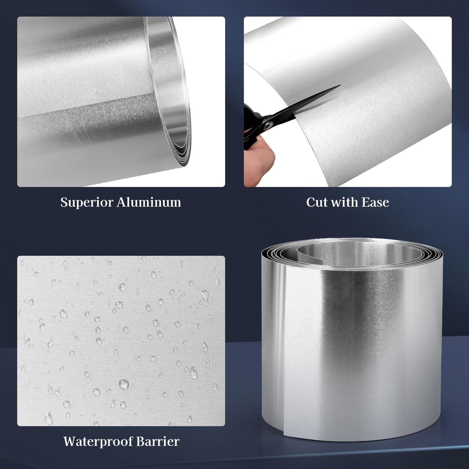 Aluminum Flashing Roll, 11ft x 6in Metal Sheet Roll, 0.2mm Aluminum Strip, Waterproof Roofing Flashing for DIY Crafts, Home Repair, Sealing Windows & Doors image 4