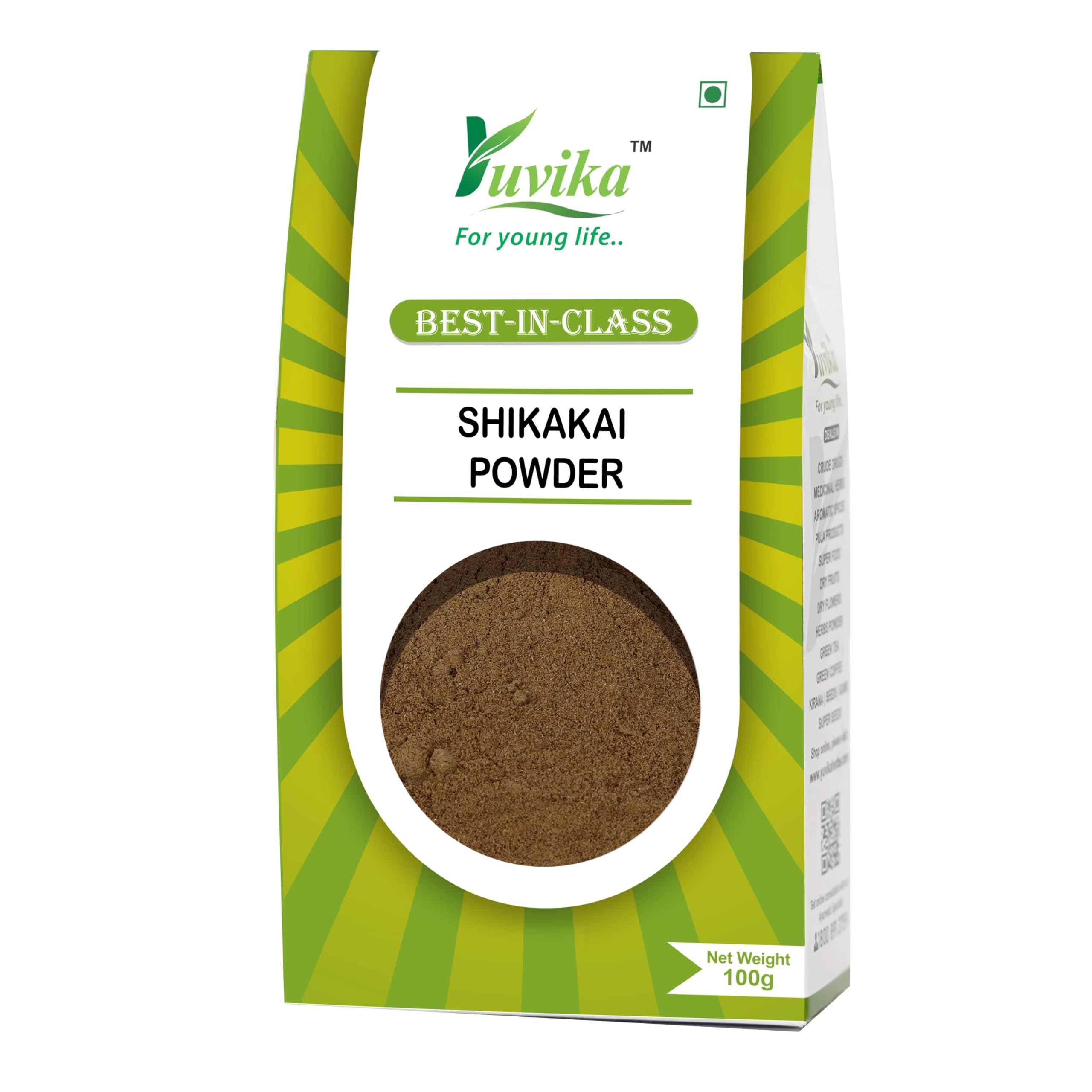 Yuvika Shikakai Powder - Acacia Concinna - Shikakai Pods 100 Grams