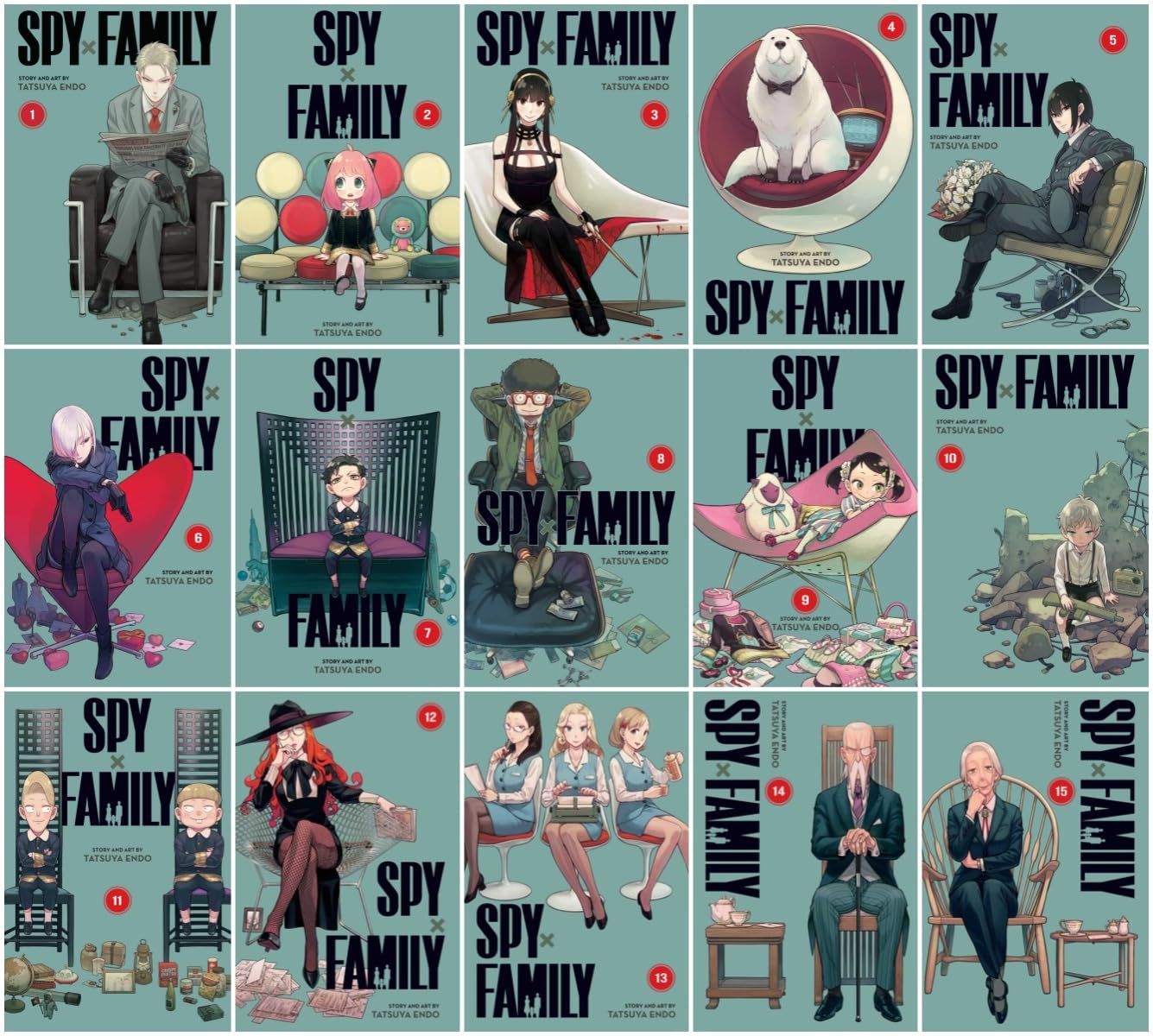 Spy x Family Comic Series 15-Book Collection Set (Vol. 1 to 15) – Spy Thriller, Family Comedy & Action-Packed Manga      Paperback – November 8, 2024