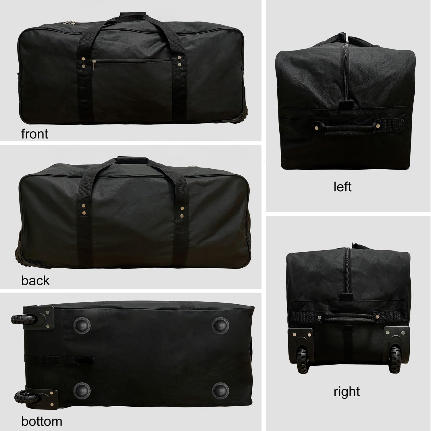 36" Huge Bag with Wheels Extra Large Foldable Duffel Bag Collapsible Rolling Travel Bag Heavy-Duty Cargo Duffle for Travel, Camping & Moving, Water-Resistant 600D Oxford, Black - Image 3