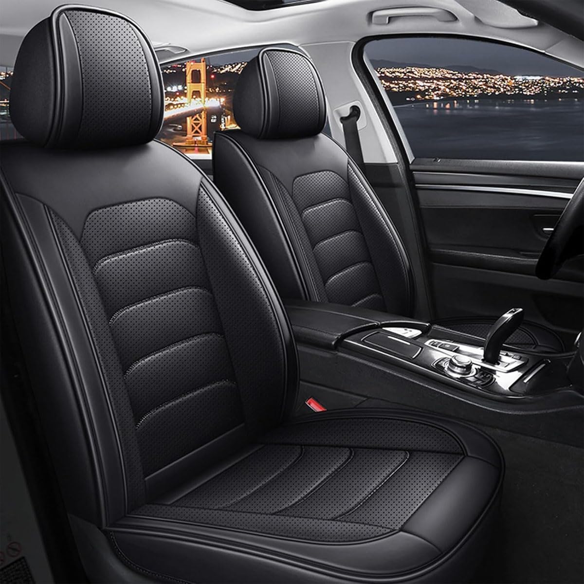 Genérico Juego Completo de Fundas Asientos Coche para Dacia Duster 2005-2026, Cubre Asientos Coche Impermeables y Transpirables de Cuero, Compatibles con Airbag rvk147