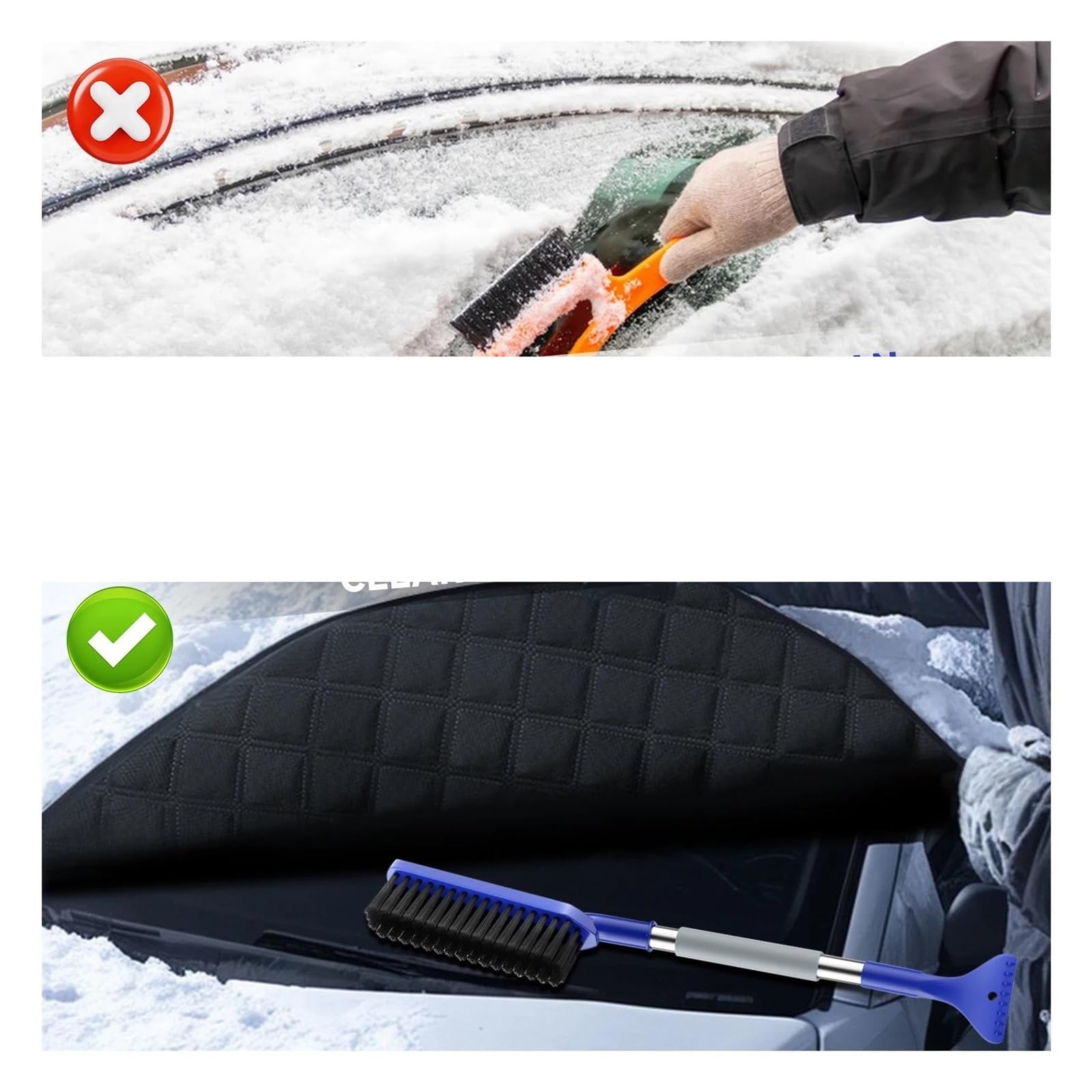 Parabrezza per Auto Copertura per Neve Protezione per Ghiaccio Invernale Parasole Magnetico per Accessori per Blocco Anteriore Copertura Auto Telo Antighiaccio